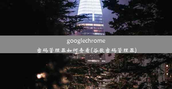 googlechrome密码管理器如何查看(谷歌密码管理器)