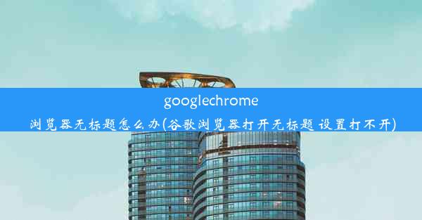 googlechrome浏览器无标题怎么办(谷歌浏览器打开无标题 设置打不开)