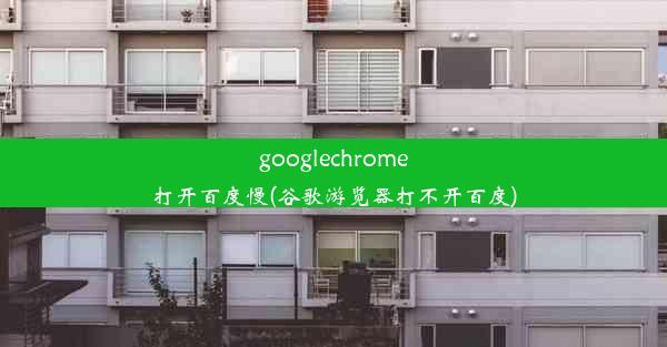 googlechrome打开百度慢(谷歌游览器打不开百度)