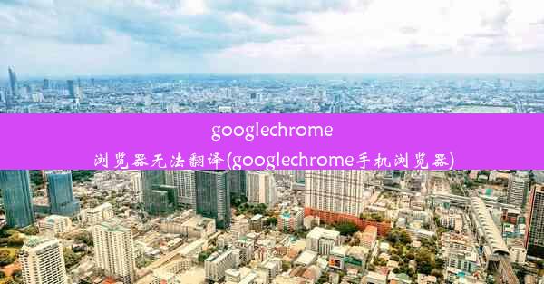 googlechrome浏览器无法翻译(googlechrome手机浏览器)