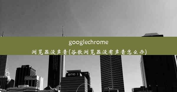 googlechrome浏览器没声音(谷歌浏览器没有声音怎么办)