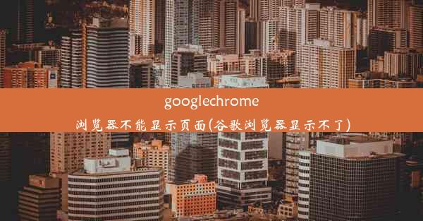 googlechrome浏览器不能显示页面(谷歌浏览器显示不了)