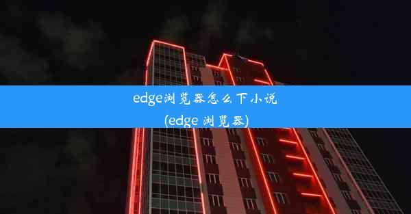 edge浏览器怎么下小说(edge 浏览器)