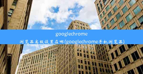 googlechrome浏览器高级设置在哪(googlechrome手机浏览器)