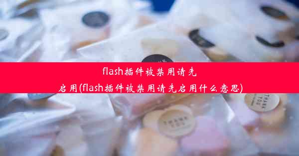 flash插件被禁用请先启用(flash插件被禁用请先启用什么意思)