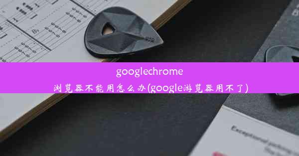 googlechrome浏览器不能用怎么办(google游览器用不了)