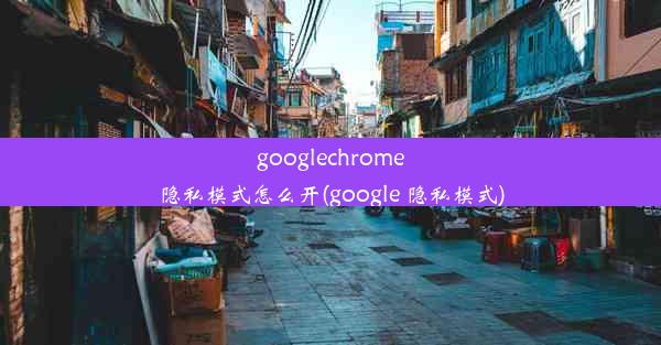 googlechrome隐私模式怎么开(google 隐私模式)