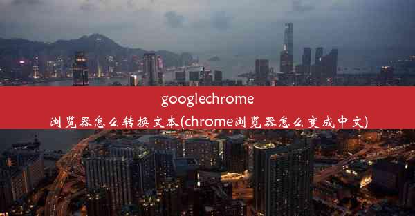 googlechrome浏览器怎么转换文本(chrome浏览器怎么变成中文)