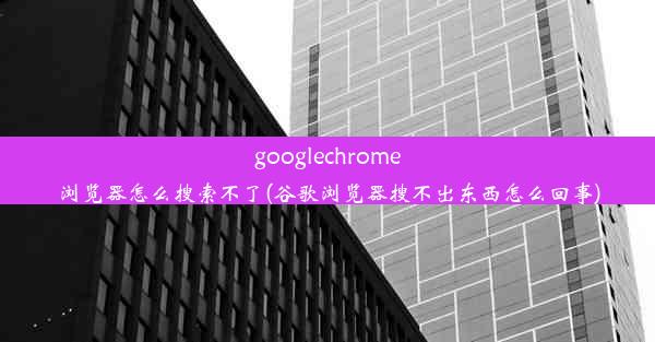 googlechrome浏览器怎么搜索不了(谷歌浏览器搜不出东西怎么回事)