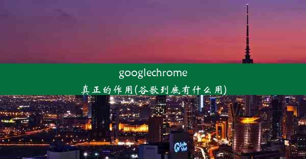 googlechrome真正的作用(谷歌到底有什么用)