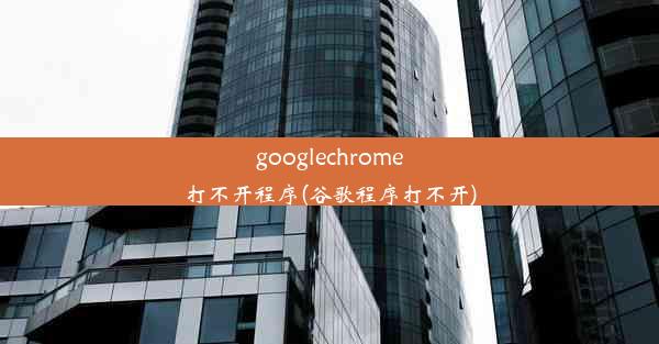 googlechrome打不开程序(谷歌程序打不开)