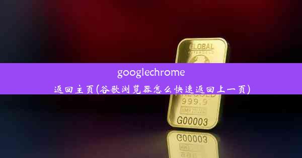 googlechrome返回主页(谷歌浏览器怎么快速返回上一页)