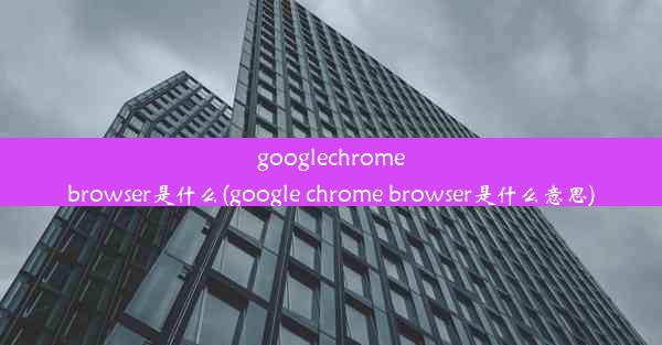 googlechromebrowser是什么(google chrome browser是什么意思)