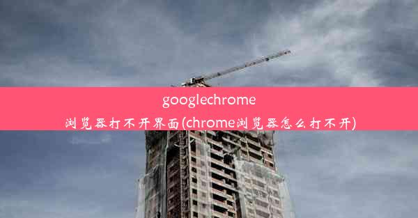 googlechrome浏览器打不开界面(chrome浏览器怎么打不开)