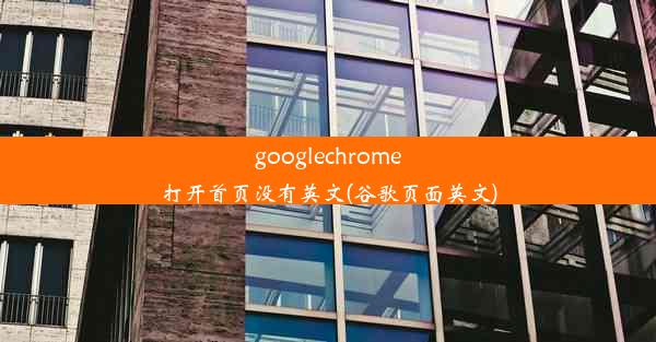 googlechrome打开首页没有英文(谷歌页面英文)