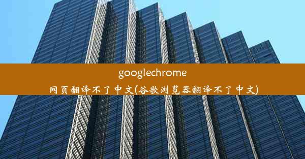 googlechrome网页翻译不了中文(谷歌浏览器翻译不了中文)