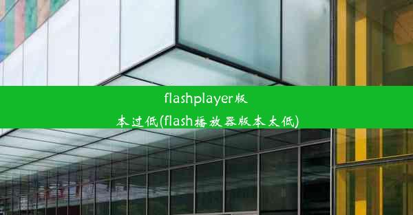 flashplayer版本过低(flash播放器版本太低)