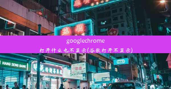 googlechrome打开什么也不显示(谷歌打开不显示)