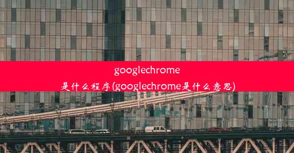 googlechrome是什么程序(googlechrome是什么意思)