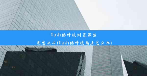 flash插件被浏览器禁用怎么办(flash插件被禁止怎么办)