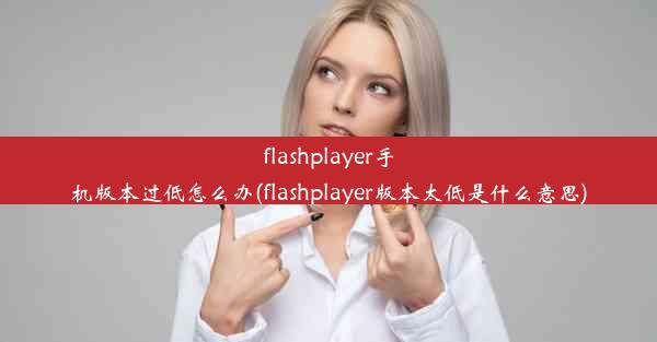 flashplayer手机版本过低怎么办(flashplayer版本太低是什么意思)