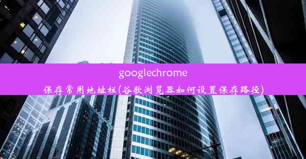 googlechrome保存常用地址栏(谷歌浏览器如何设置保存路径)