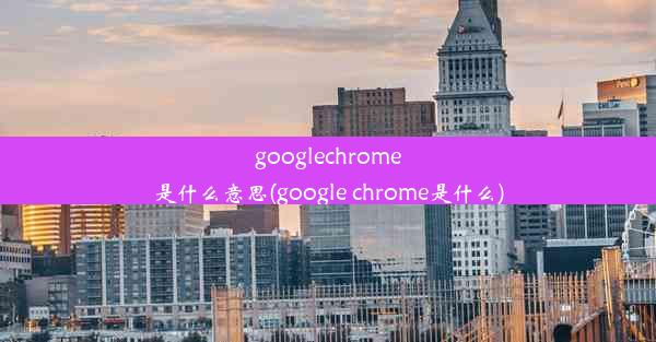 googlechrome是什么意思(google chrome是什么)